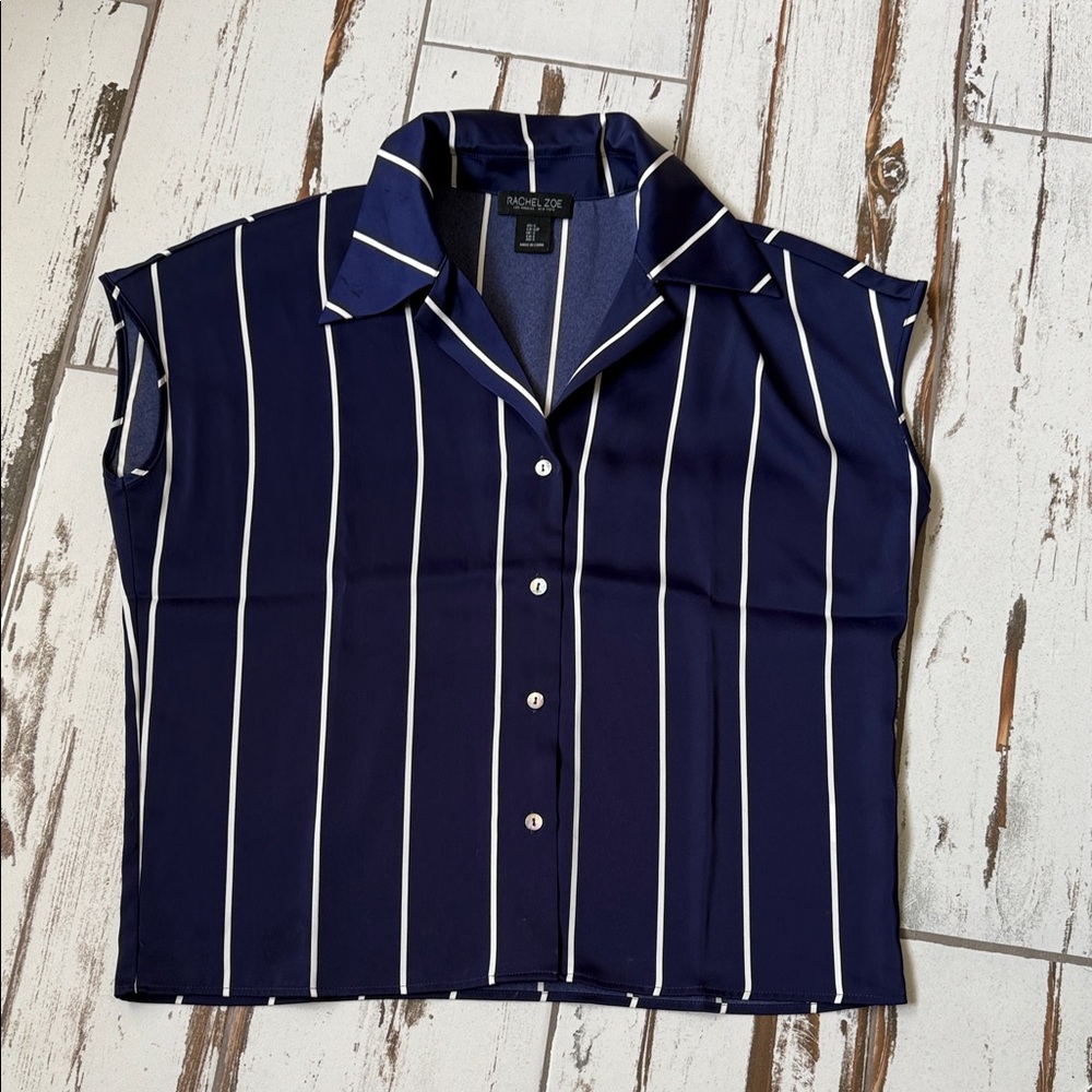 Ladies, Rachel Zoe, brand blue and white striped top